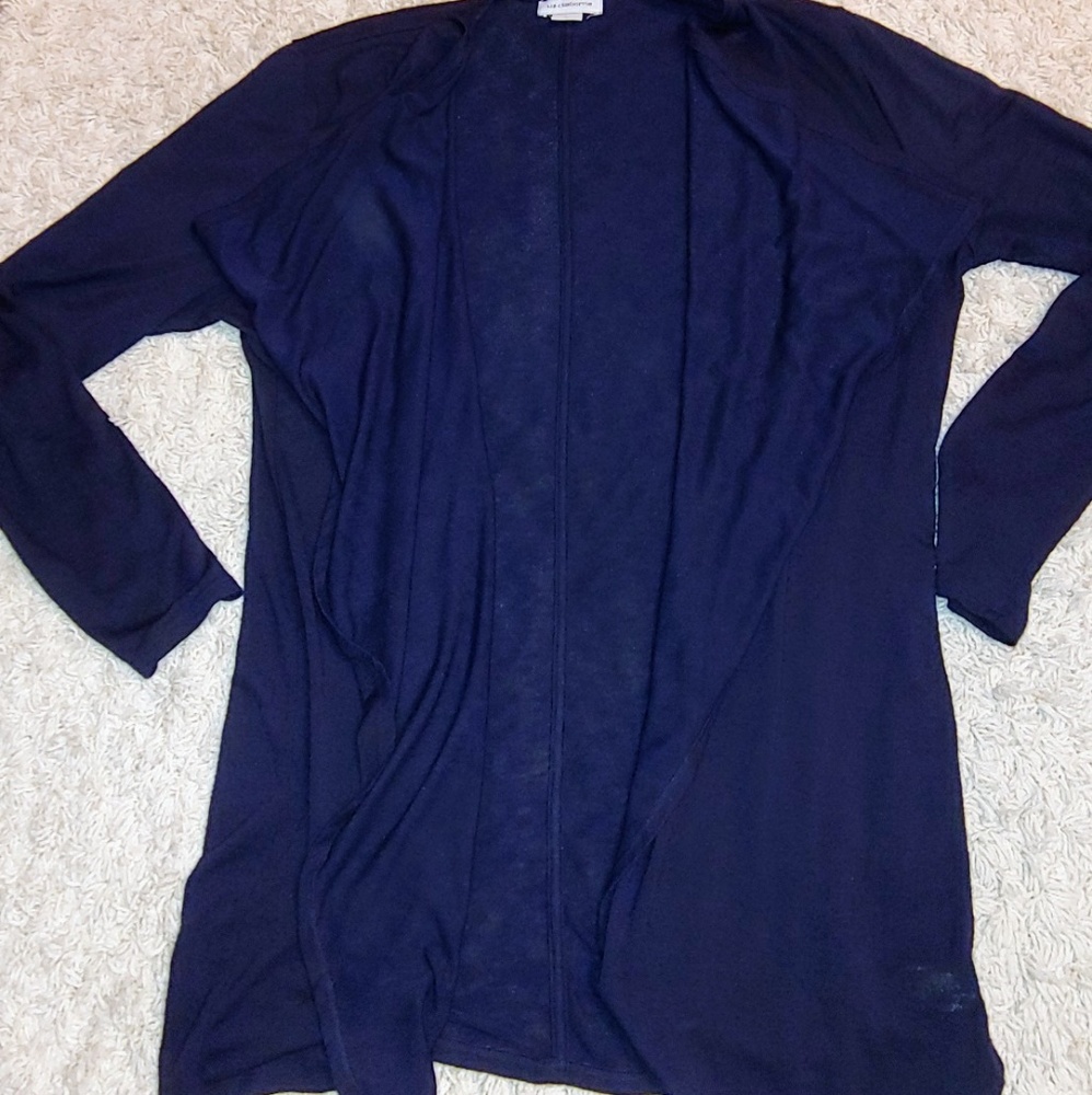 Liz Claiborne Long Open Cardigan Navy XL